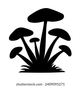 
Mushrooms Silhouette Illustration On Isolated Background