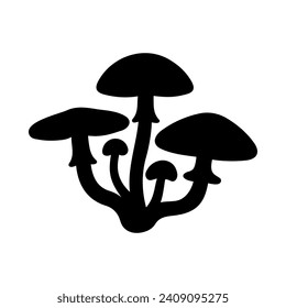 
Mushrooms Silhouette Illustration On Isolated Background