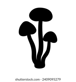 
Mushrooms Silhouette Illustration On Isolated Background