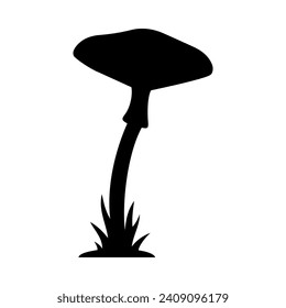 Mushrooms Silhouette Illustration On Isolated Background