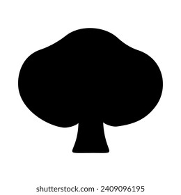 Mushrooms Silhouette Illustration On Isolated Background