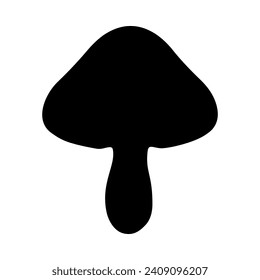 Mushrooms Silhouette Illustration On Isolated Background