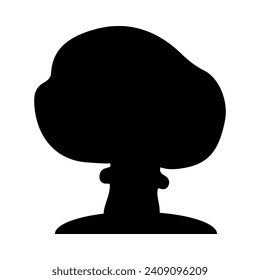 Mushrooms Silhouette Illustration On Isolated Background