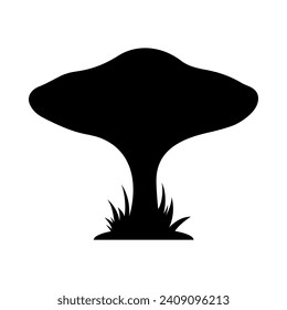 Mushrooms Silhouette Illustration On Isolated Background