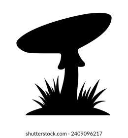 Mushrooms Silhouette Illustration On Isolated Background