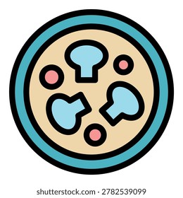 Mushrooms soup icon. Outline mushrooms soup vector icon color flat isolated