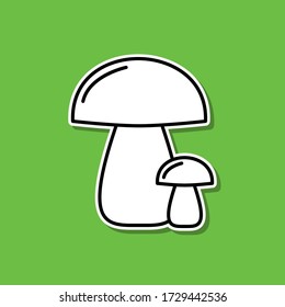 Mushrooms sticker icon. Simple thin line, outline vector of food and drink icons for ui and ux, website or mobile application