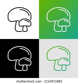 Mushrooms thin line icon. Champignon. Healthy organic food. Vector illustration.