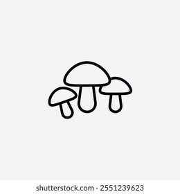 Mushrooms thin liner icon isolated.