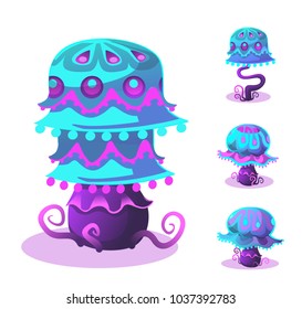 Mushrooms underwater set for your design