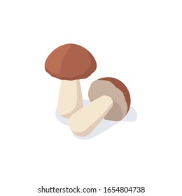 Mushrooms vector 3d isometric, color web icon, new flat style. Creative illustration design, graphic idea for infographics.