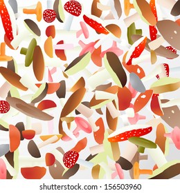 Mushrooms vector autumn background concept