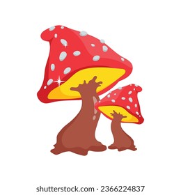 Mushrooms vector colorful stickers Icon Design illustration. EPS 10 File