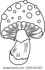 Mushrooms vector for coloring book 
