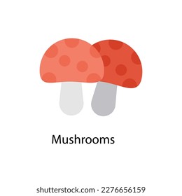 Mushrooms Vector Flat Icons. Simple stock illustration stock