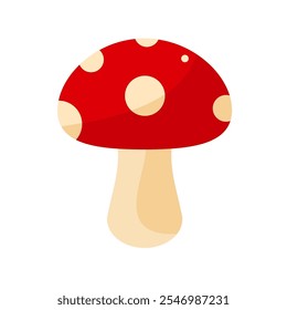 Mushrooms, Vector Hand Drawn Cartoon Fly Agaric Mushrooms. Amanita Muscaria