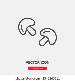 Mushrooms vector icon. Mushroom symbol. Linear style sign for mobile concept and web design. Mushrooms symbol illustration. Pixel vector graphics - Vector.
