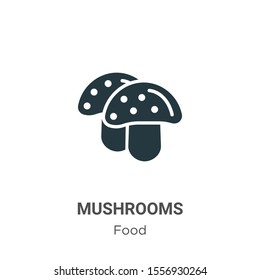 Mushrooms vector icon on white background. Flat vector mushrooms icon symbol sign from modern food collection for mobile concept and web apps design.