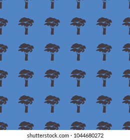 Mushrooms vector illustration on a seamless pattern background. Set of elements