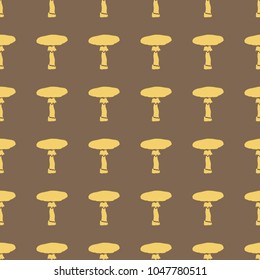 Mushrooms vector illustration on a seamless pattern background. Set of elements