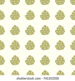 Mushrooms vector illustration on a seamless pattern background. Set of elements