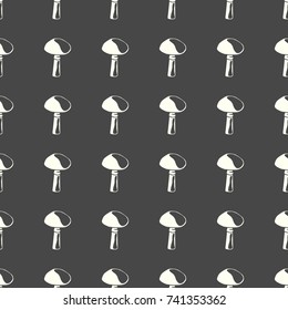 Mushrooms vector illustration on a seamless pattern background. Set of elements