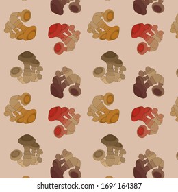 Mushrooms vector illustration pattern print
