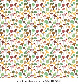 Mushrooms vector illustration seamless pattern