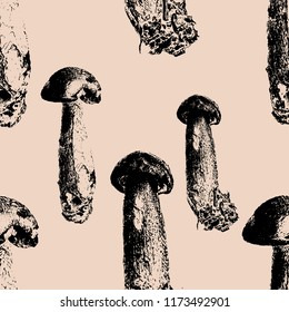 Mushrooms. Vector illustration. Vintage pattern.