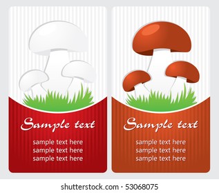 Mushrooms. Vector label