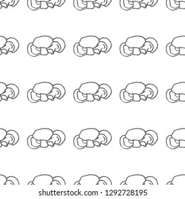 mushrooms vector seamless pattern isolated on white background