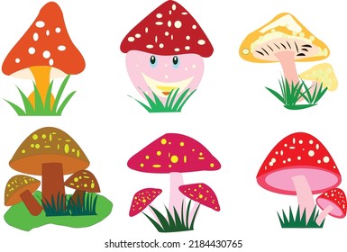 Mushrooms vector set for use anywhere