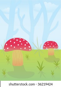 mushrooms in woods