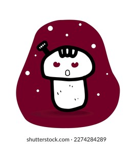 Mushrooom Monster, cartoon mascot character. Vector Flat web design element for website or app, graphic design, logo, web site, social media, mobile app, ui illustration.