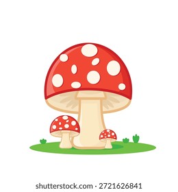 Mushrooom. red mushroom cartoon vector illustration