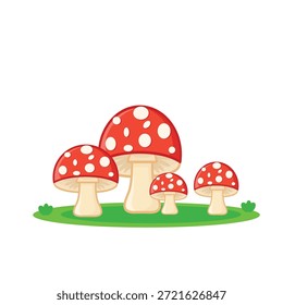 Mushrooom. red mushroom cartoon vector illustration