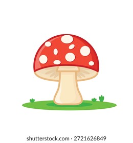 Mushrooom. red mushroom cartoon vector illustration