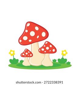 Cogumelo. vermelho cogumelo desenho animado vetor ilustração