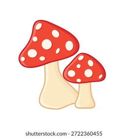 Pilz. rote Pilz-Cartoon, Vektorgrafik