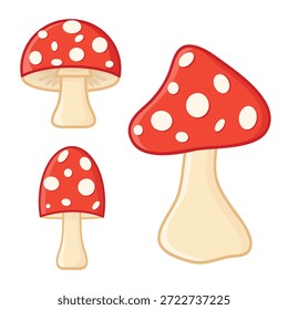Cogumelo. vermelho cogumelo desenho animado vetor ilustração
