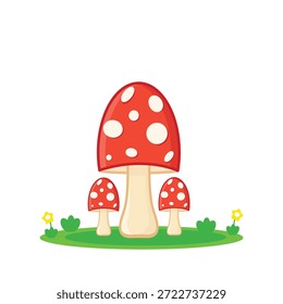 Pilz. rote Pilz-Cartoon, Vektorgrafik