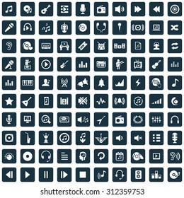 music 100 icons universal set for web and mobile
