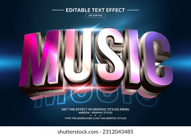 Music 3D editable text effect template