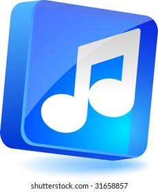 Music 3d icon. Vector illustration.