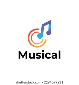 Music 3d modern logo design