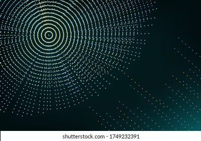 Music abstract background blue. Big Data Particle Flow Visualisation. Equalizer for music. Vector illustration.