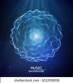 Music abstract background blue. Equalizer for music, showing sound waves with music waves, music background equalizer vector concept.