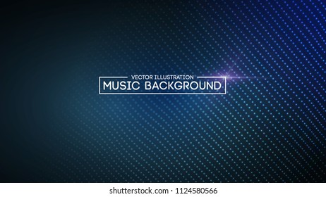 Música de fondo abstracto azul. Ecualizador para música, mostrando ondas de sonido con ondas de música, concepto de Vector de ecualizador de fondo de música. Ilustración vectorial Eps10.