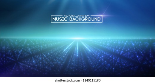 Music abstract background blue. Equalizer for music, showing sound waves with music waves, music background equalizer vector concept. Eps10 vector illustration.