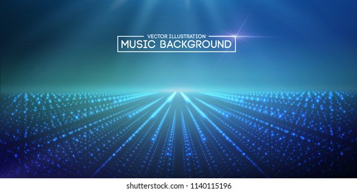 Music abstract background blue. Equalizer for music, showing sound waves with music waves, music background equalizer vector concept. Eps10 vector illustration.